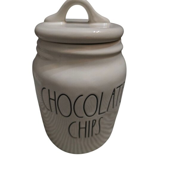 Rae Dunn Chocolate Chips Small Canister Farmhouse Basics - Picture 1 of 11